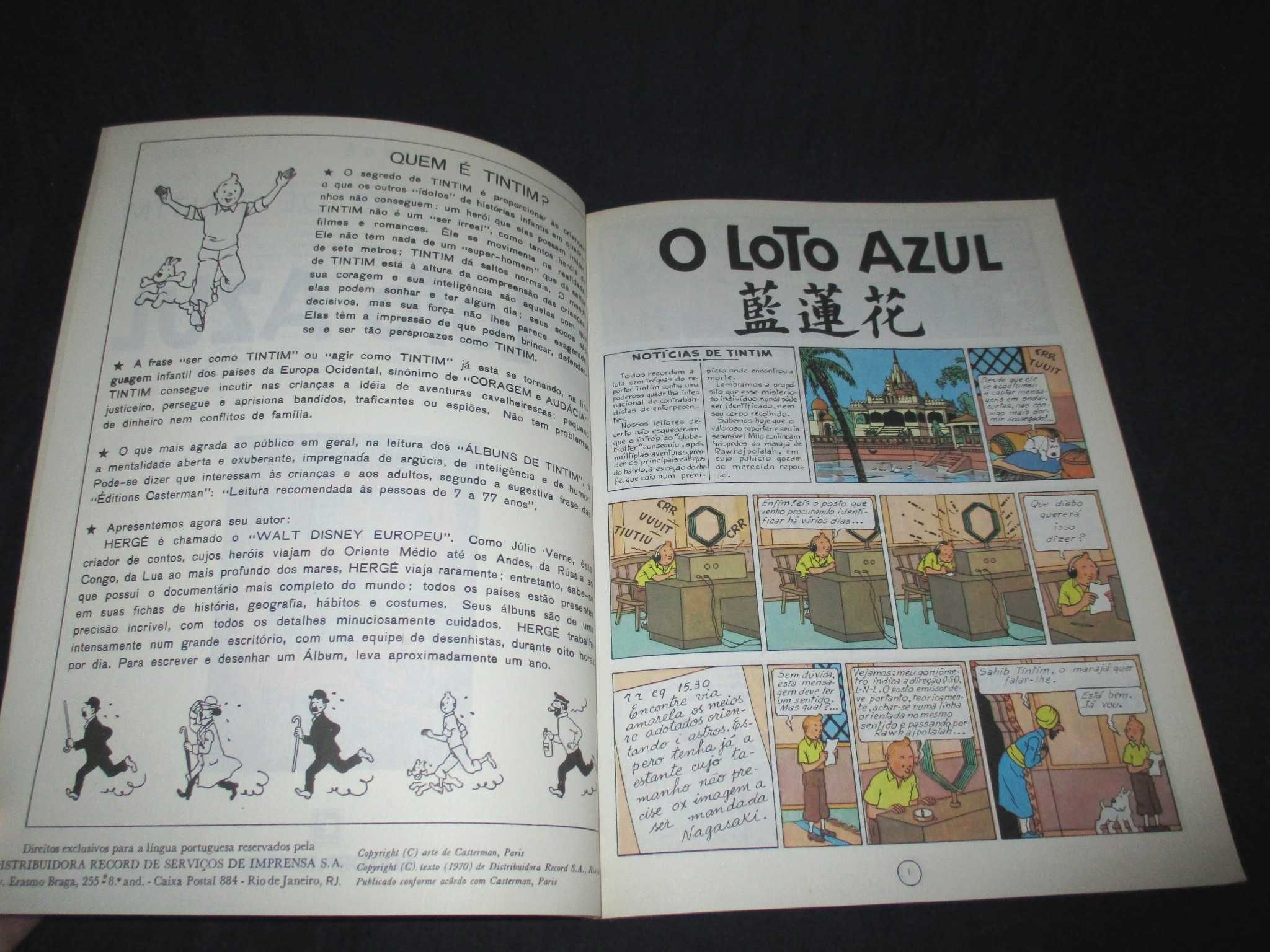 Livro O Loto Azul Aventuras de Tintim Record