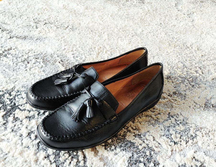 Clarks extra lekkie Mokasynki Loafersy skóra naturalba r. 38 _ 24,5 cm