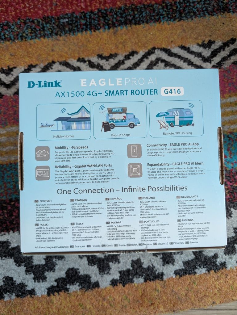 Router D-Link G416 Eagle pro AI AX1500, prawie nowy, gwarancja