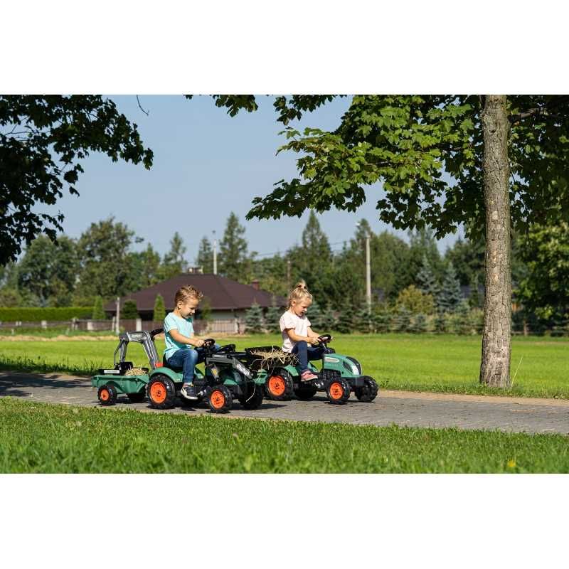 SUper zielony traktor na pedały dla dzieci tur koparka jak rowerek