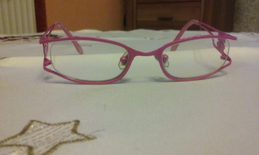 Okulary korekcyjne (-1,5) różowe oprawki+etui