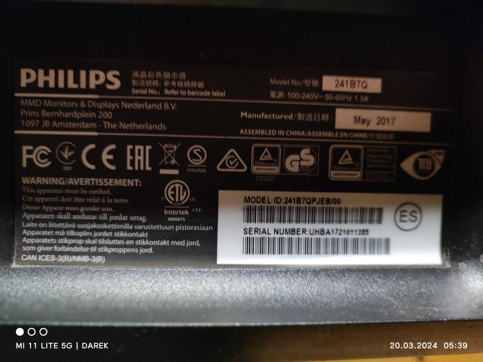 Monitor Philips Brillance 241B