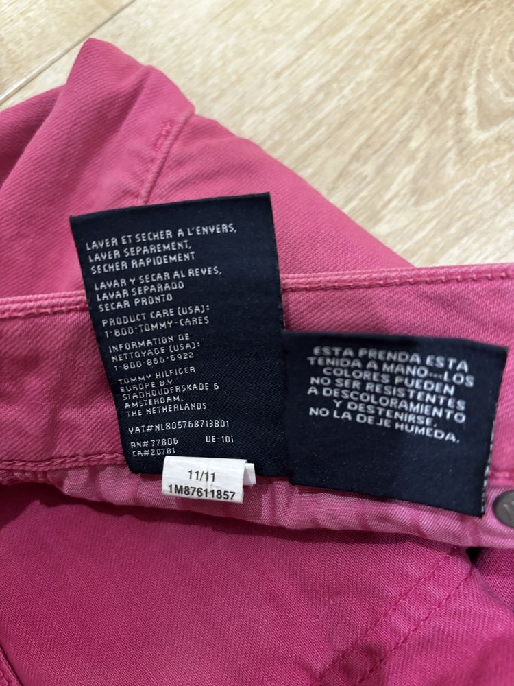 Nowe Tommy Hilfiger Spodnie Jeansy Jeans Magenta Rożowe Pink