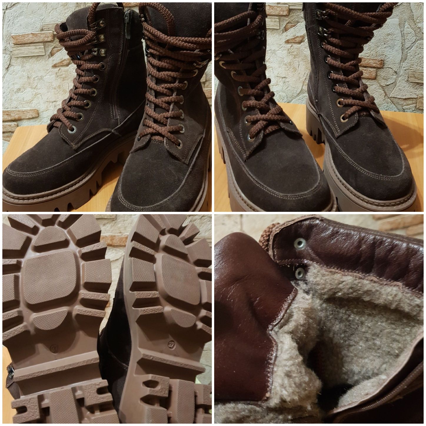 Ботинки  кожа лак  36,37 размер Сапоги замшевые