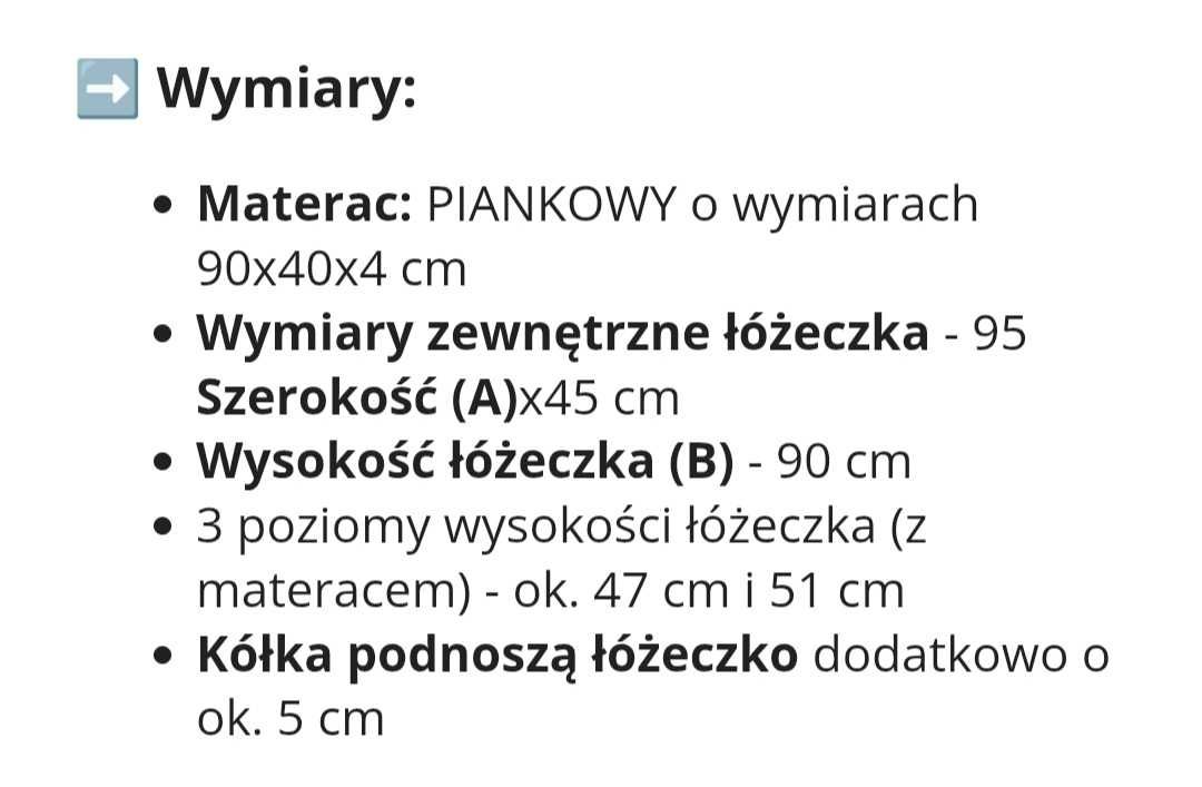 Łóżeczko dostawne sosnowe