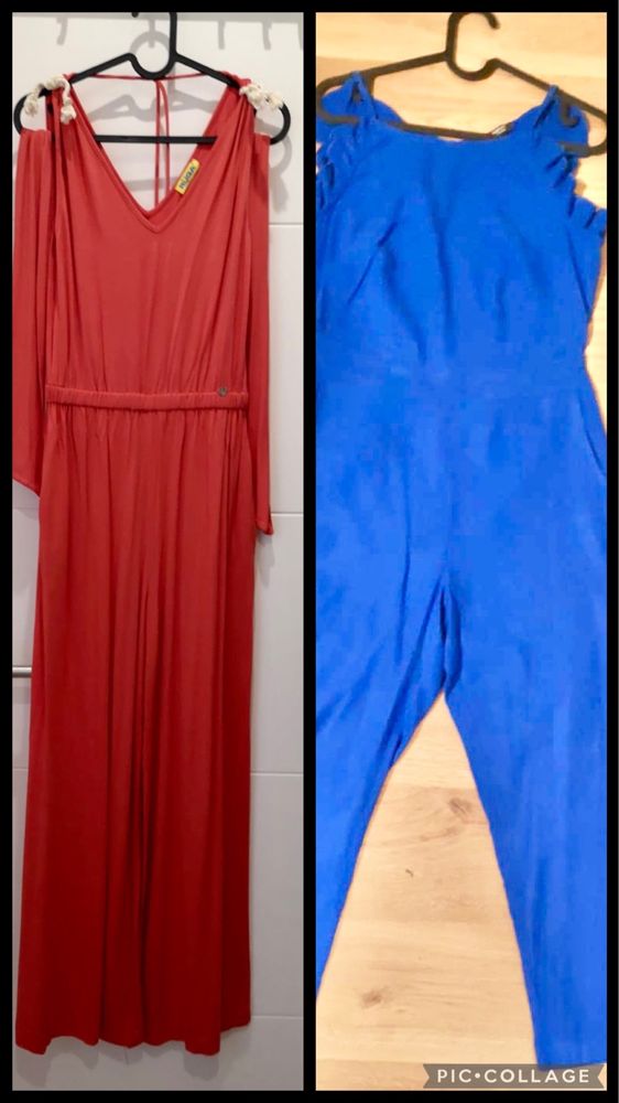 2 jumpsuit macacão Lanidor azul e Rüga coral tamanho 36 / M