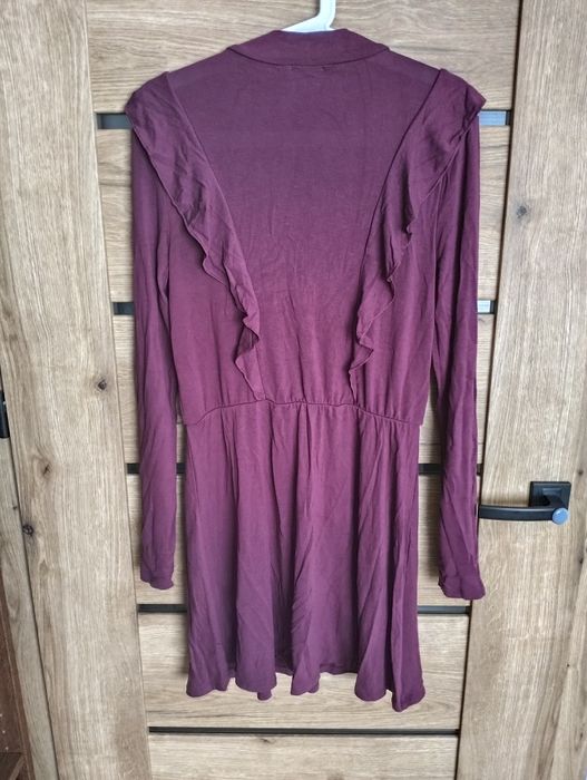 Tezenis, nowa wiskozowa sukienka damska śliwkowa,burgundowa, r.M/L