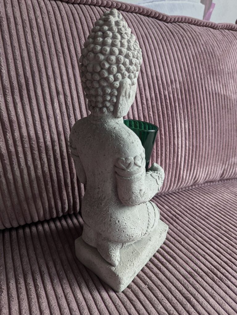Budda figurka beton świeczka świecznik boho