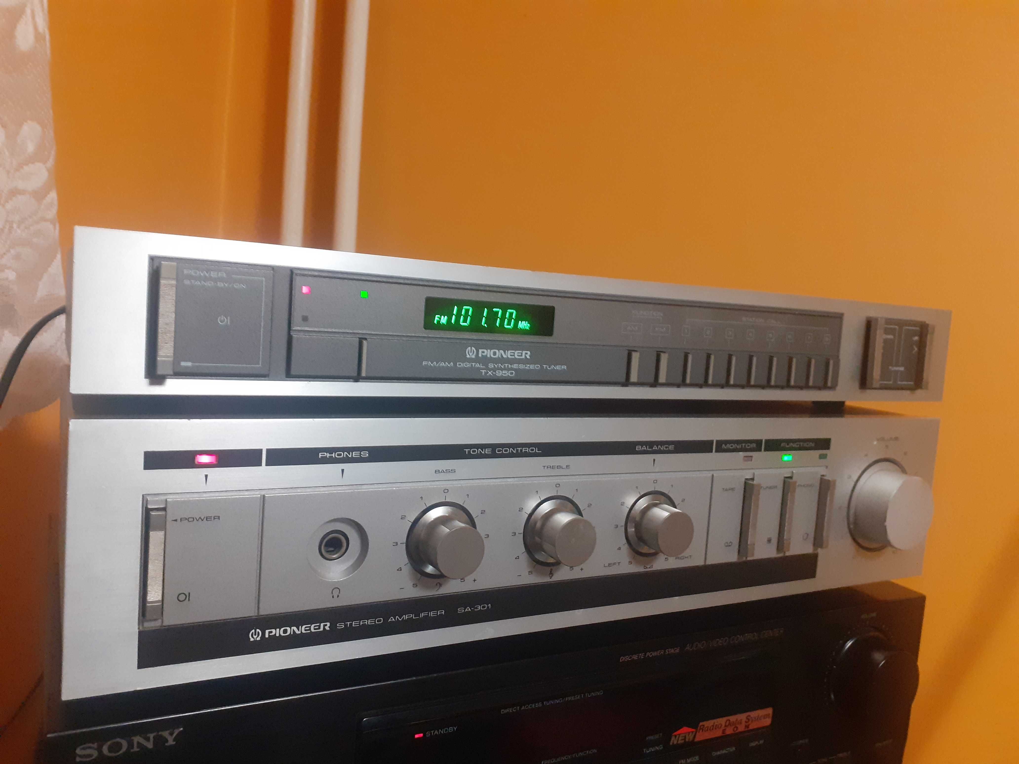 Wzmacniacz Hi Fi Pioneer SA-301 + tuner radiowy Pioneer TX-950 Vintage