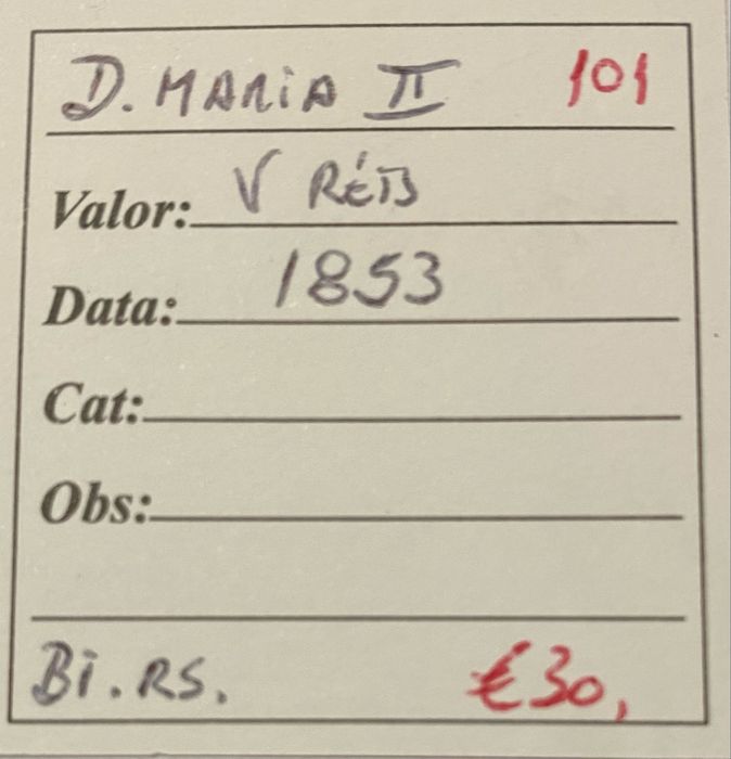 Moeda V Reis D MARIA II - 1853