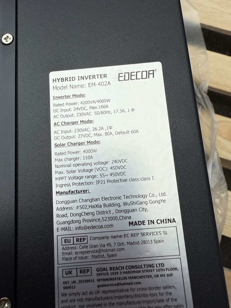 Inwerter solarny Edecoa em-402a