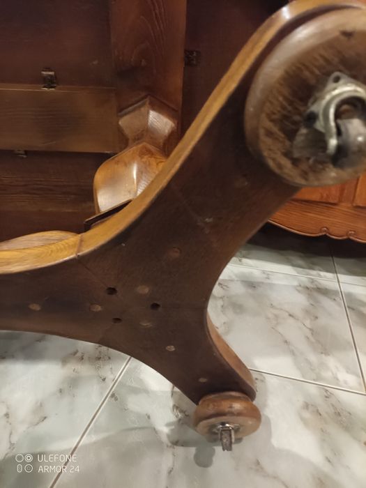 Ława drewniana dębowa,solidne wykonanie,jezdna na kółkachl