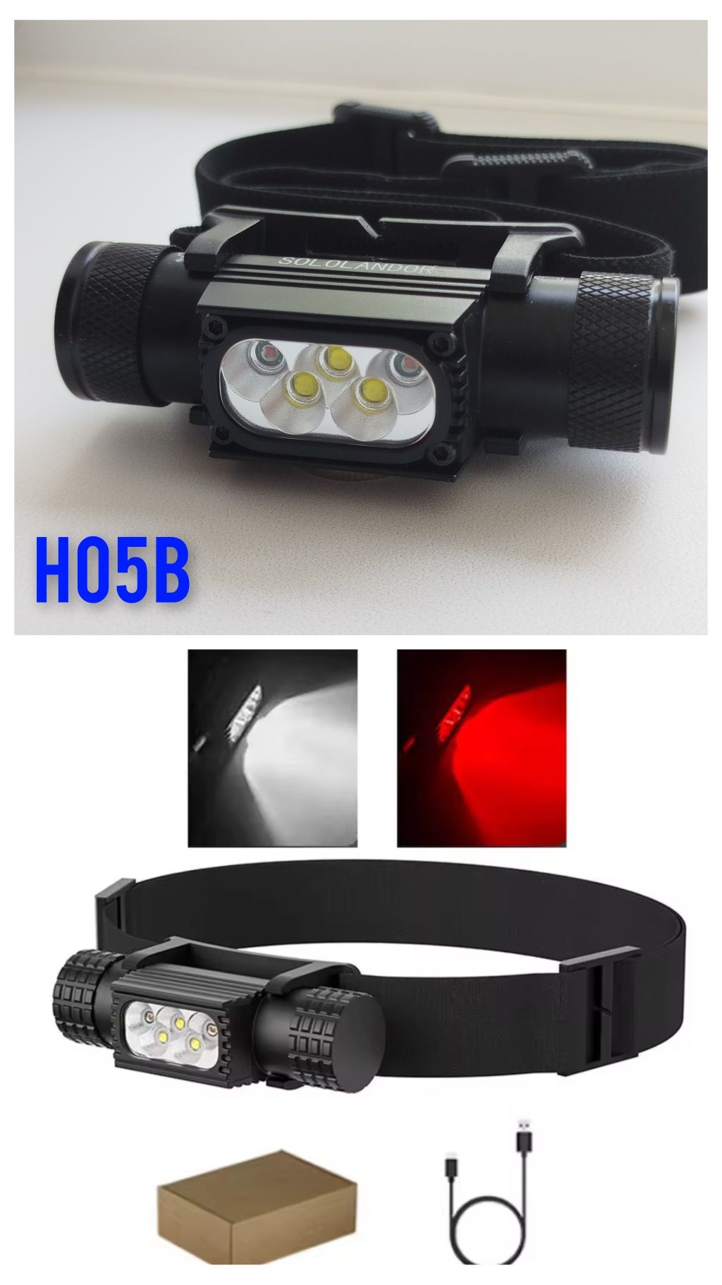 Фонарь налобный Boruit D10 D20 D25 type-c XML2 Новый! Оригинал! Ліхтар