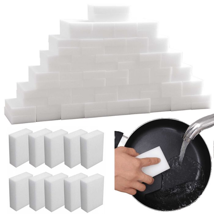 MAGICZNA GĄBKA 100szt biała gruba do usuwania trudnych zabrudzeń