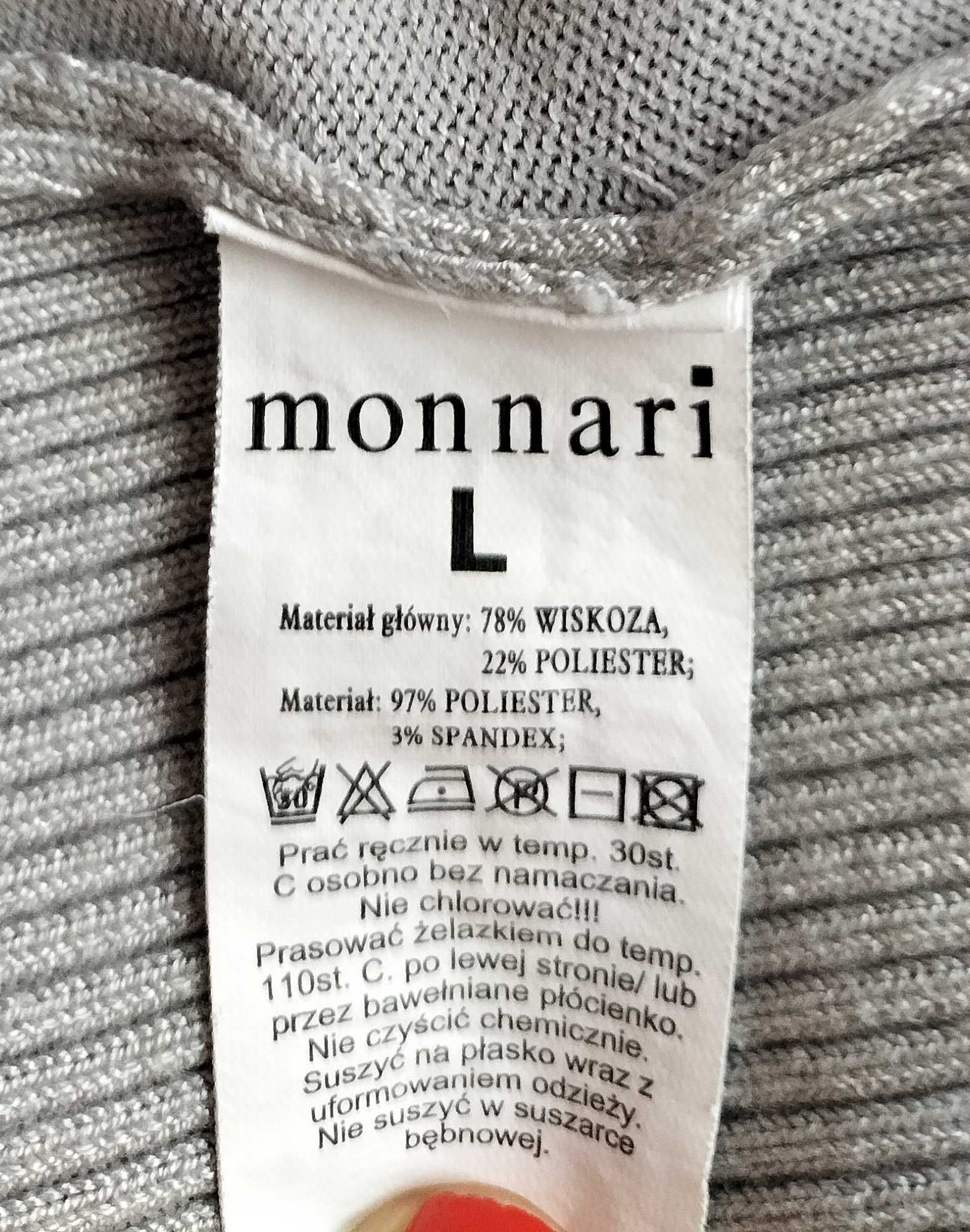 Sweter sweterek szary Monnari rozm. L kwiaty na tyle