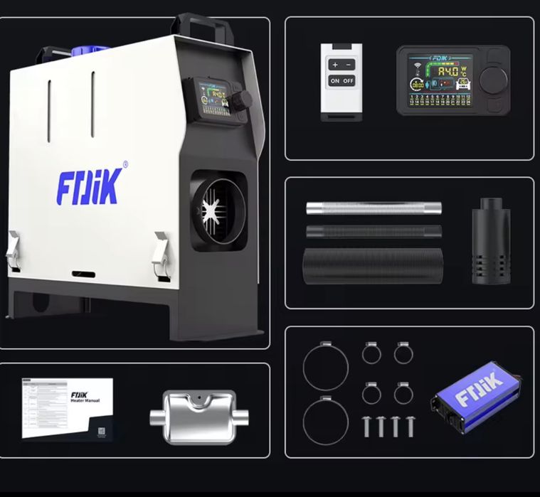 Ogrzewanie webasto 8KW 220v z zasilaczem, piecyk, bluetooth FDIK