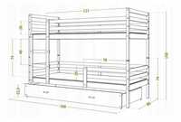 Łóżko IKEA piętrowe dziecięce drewniane dla dzieci z szufladą