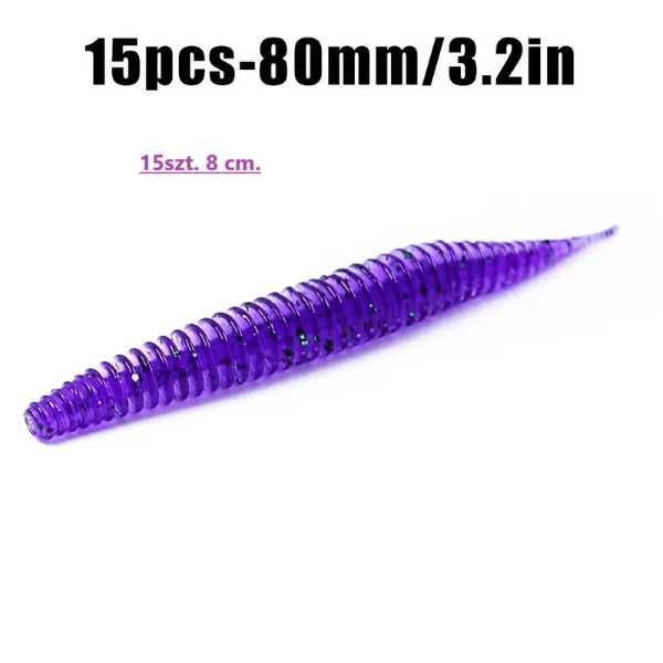 Gumy wędkarskie z rodziny Tanta . 15 szt. 8 cm.