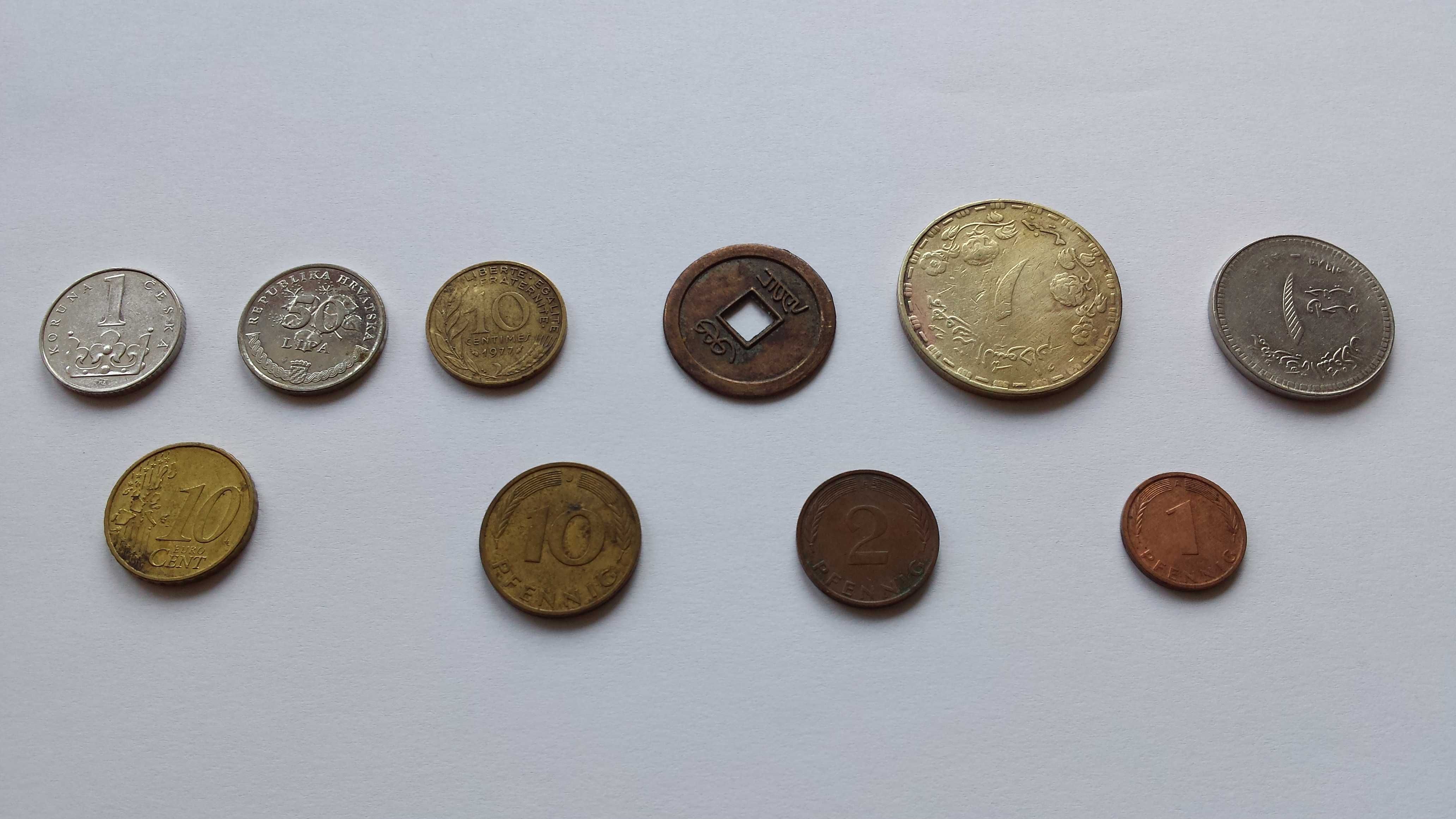 Momety z różnych krajów 2 Pfennig 1971 1 Pfennig 1991 10 Pfennig 1984