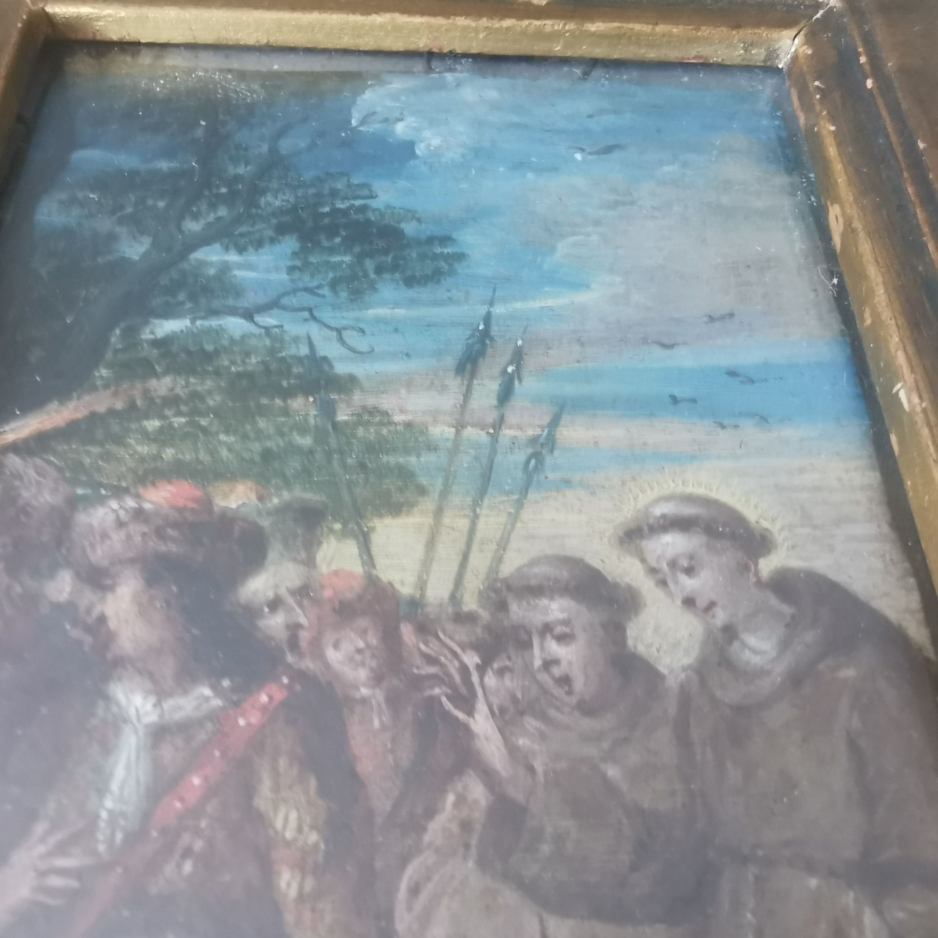 Quadro séc. XVII - cena da vida de Santo António