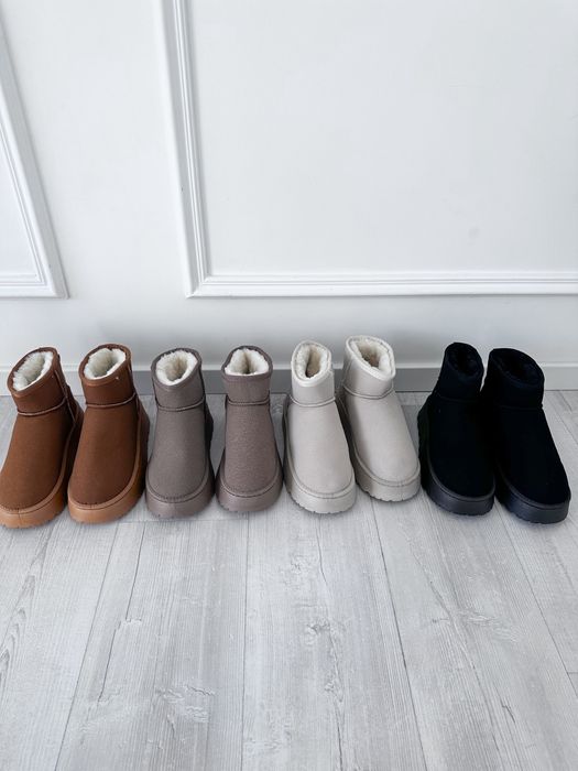 Замшеві чоботи угги ugg mini platform, уггі на платформі