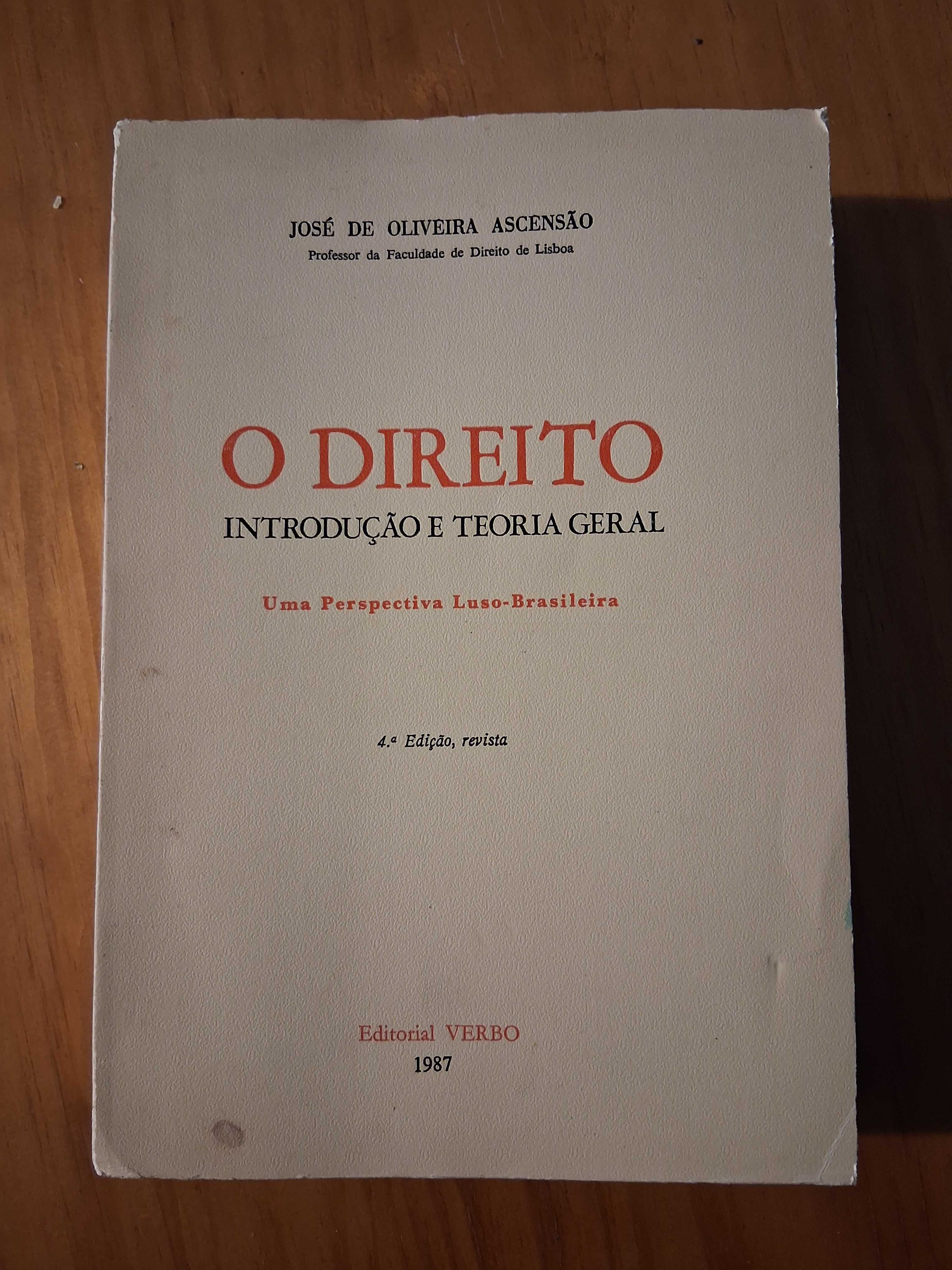 Livro "O Direito" 4º edição de 1987, José De Oliveira Ascensão