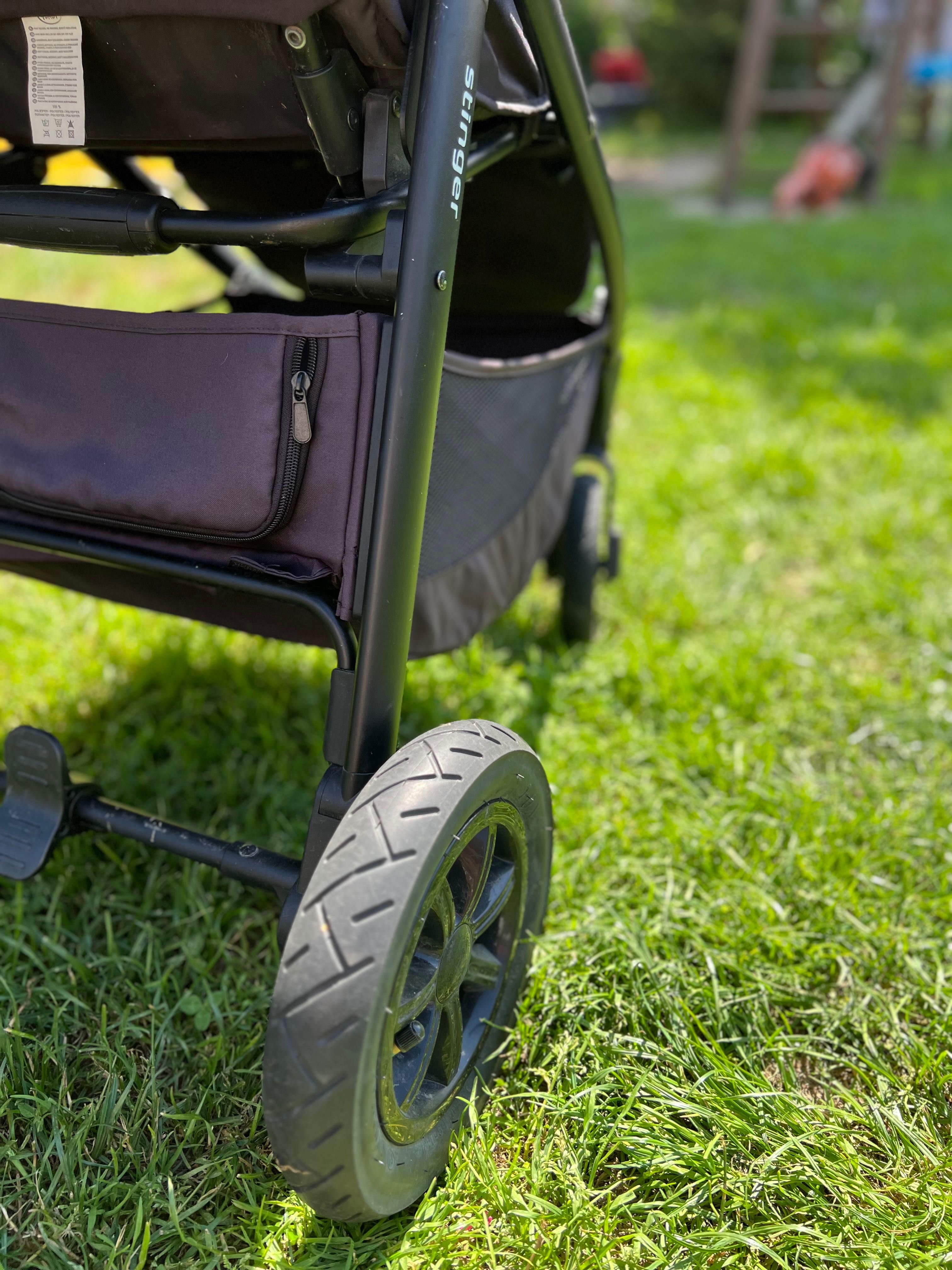 Wózek spacerowy 4Baby Stinger black grey spacerówka dziecięca