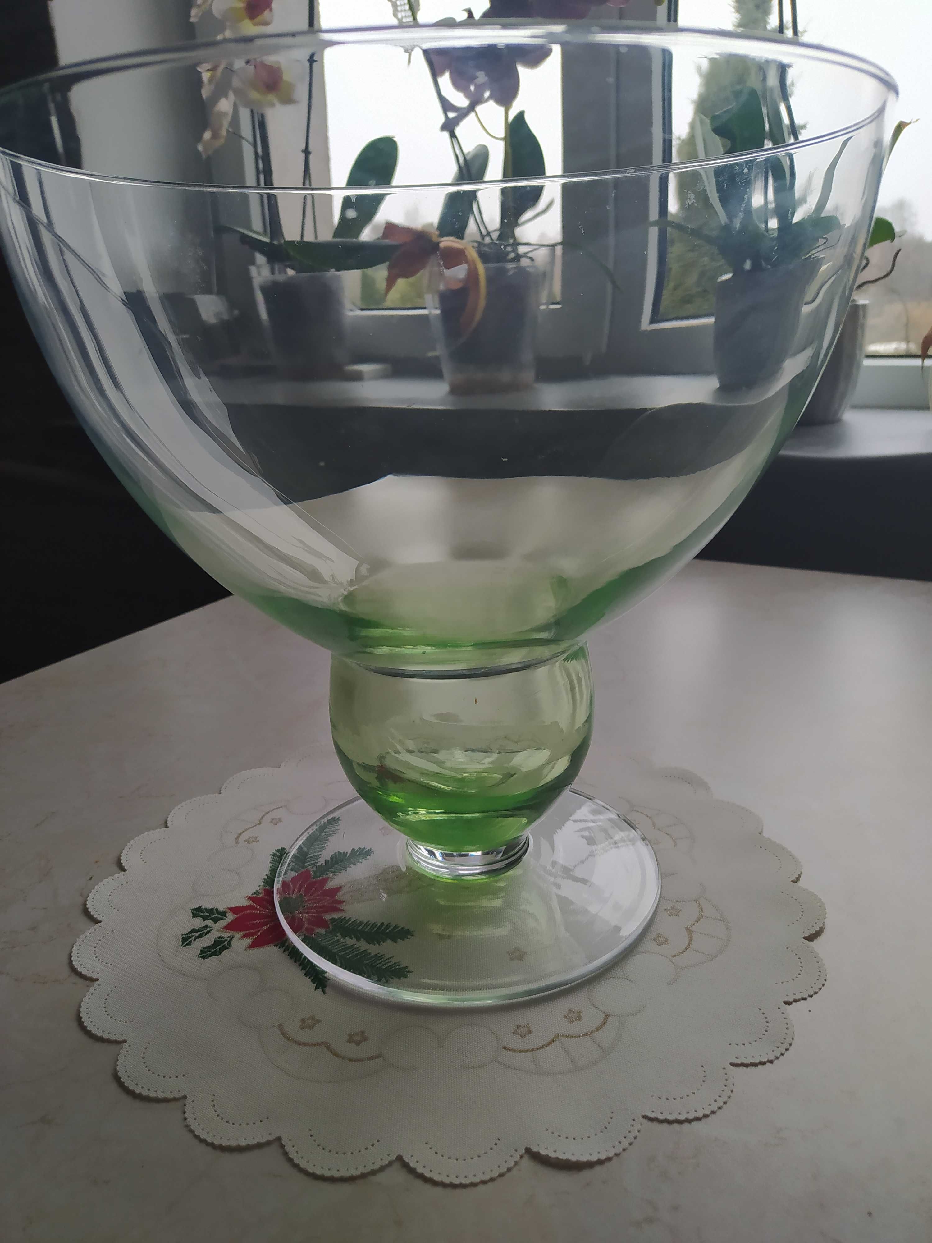 Wazon duży szkło zielone 25 cm