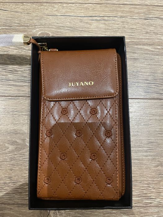 Portfel z etui na telefon Juyano brazowy
