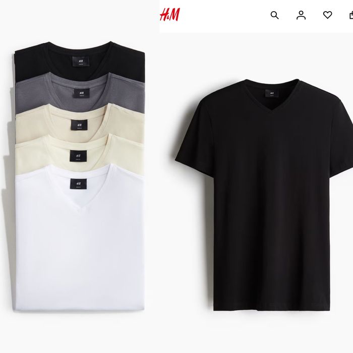 Чоловічі футболки з 5 шт Н&М   М, ХЛ