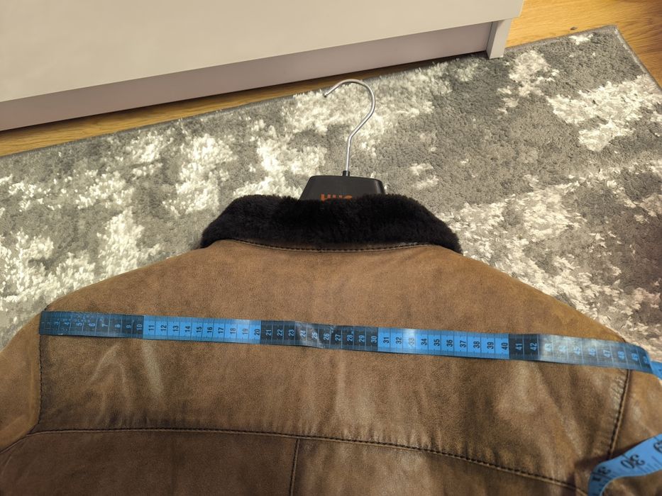 Чоловіча шкіряна зимова куртка натуральна хутро та шкіра Італія