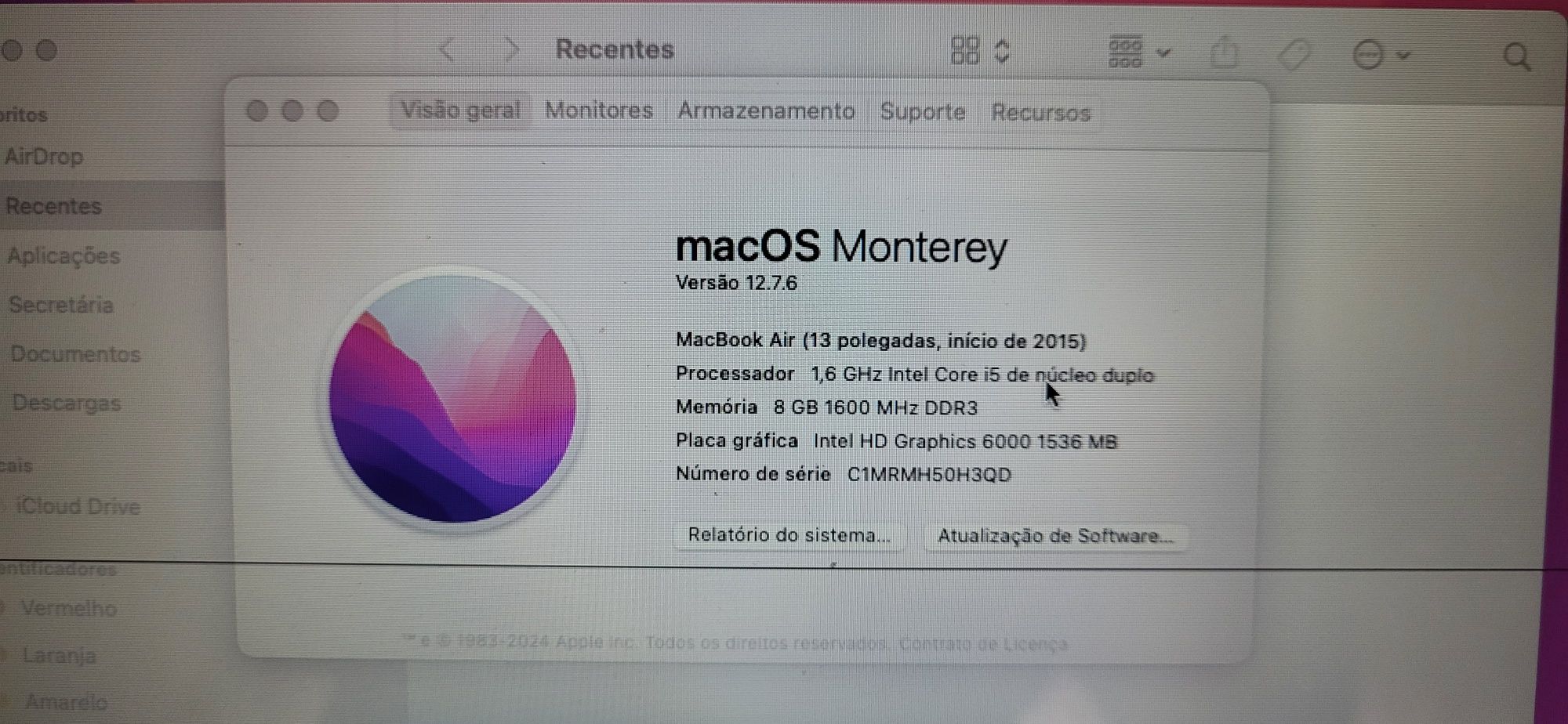 MacBook Air 13” modelo A1466