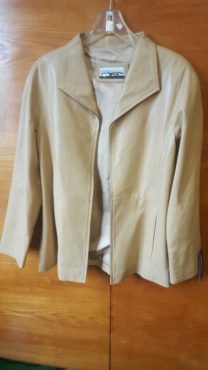 Куртка кремового кольору Baldinini Leather Krem Beige Испания