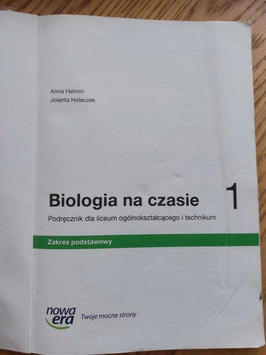 Biologia na czasie, klasa 1, Nowa Era. Liceum, technikum.