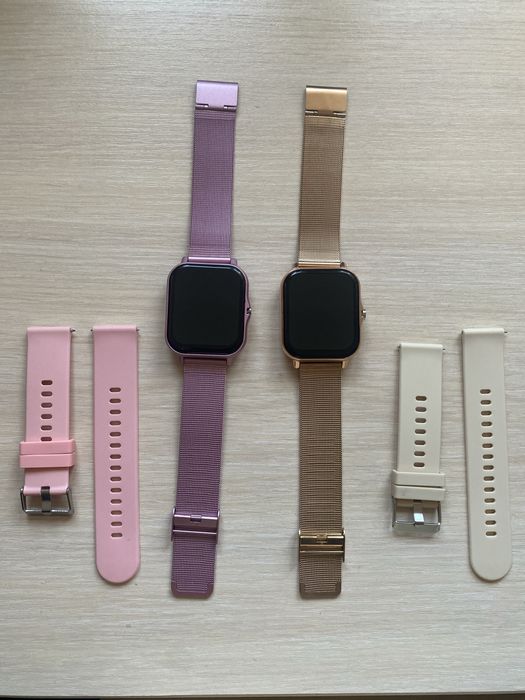 Smartwatch damski z dwiema wymiennymi bransoletami różne kolory