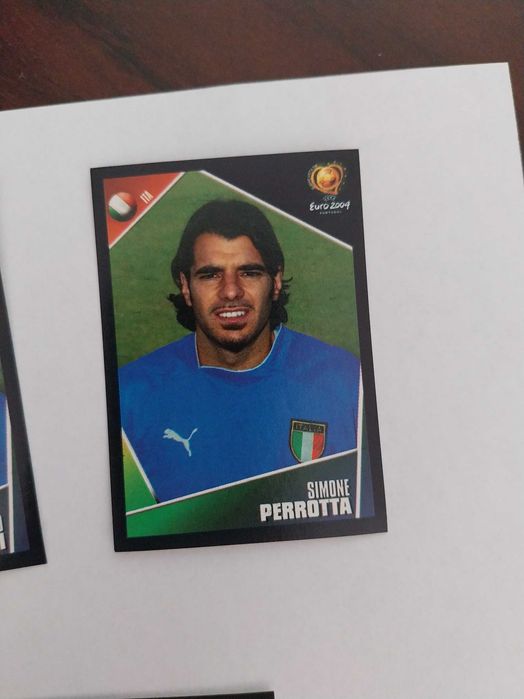 Lote 5 cromos autocolantes, Euro 2004, futebol, Itália, jogadores