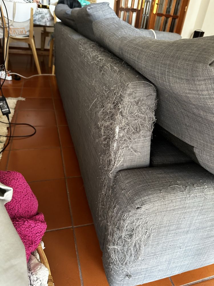 Sofá 3 lugares com chaise long – sofá cama