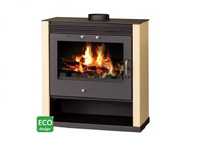 Piec piecyk koza kominek wolnostojący - Rubin 13 kW Ivory/beż  RATY 0%