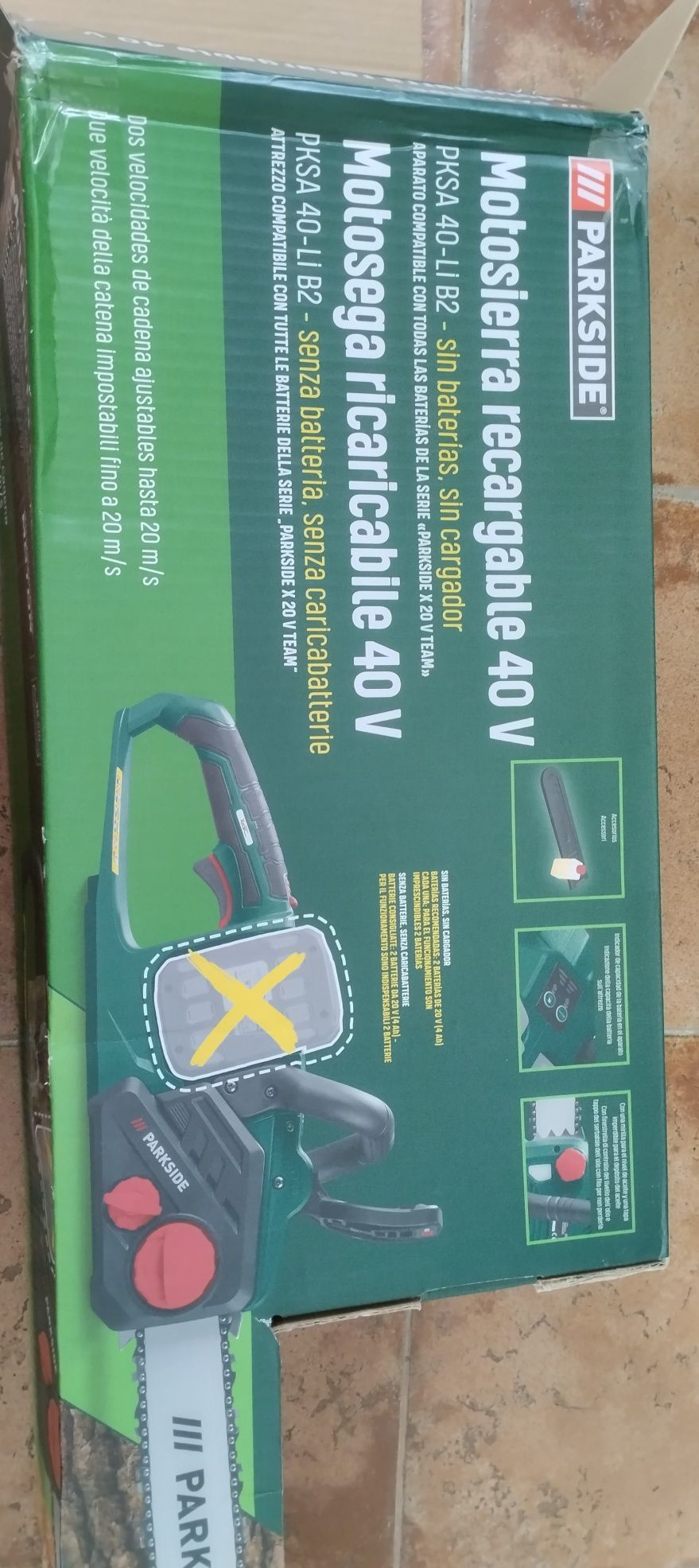 Motoserra a bateria Parkside 40v
