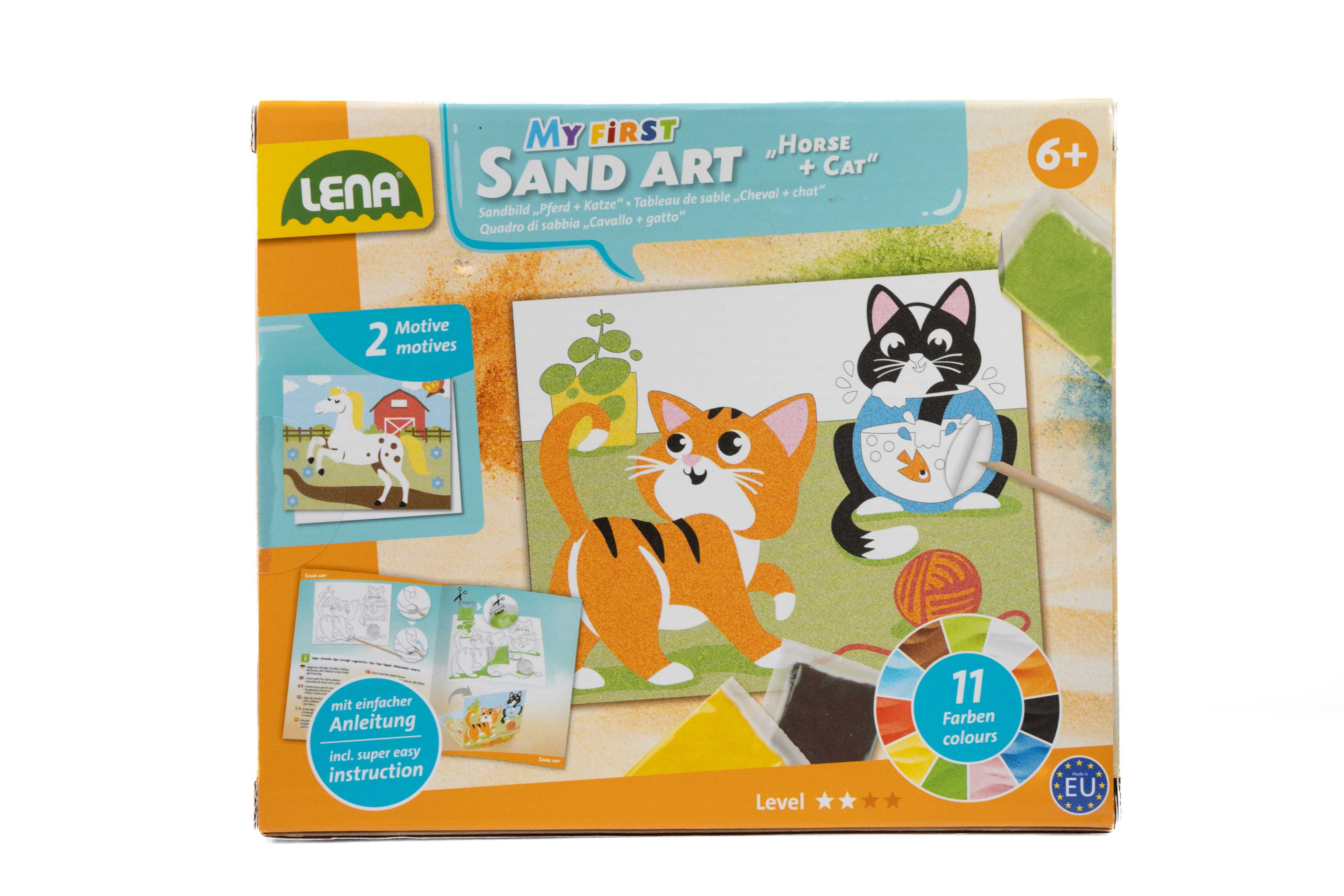 Фреска с песка Lena 42670 My First Animals Craft Set Cat + Horse