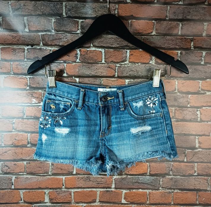 Szorty jeansowe Abercrombie Kids dla dziewczynki szerokość 31 cm, dług
