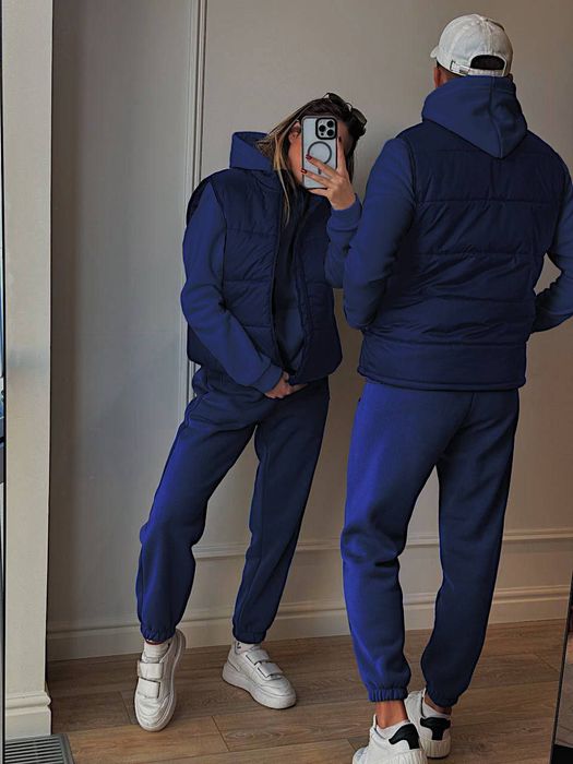 3в1 Теплий спортивний костюм на флісі унісекс на осінь і зиму XS - 3XL