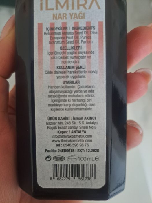 ILMIRA Olejek z pestek granatu bez parafiny