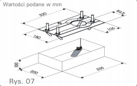 Podstawa blacha montażowa śruby kotwy Faac 740/741