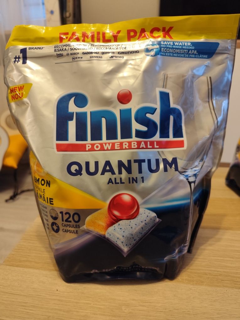 Finish Quantum Powerball cytrynowe 120 szt kapsułki do zmywarki