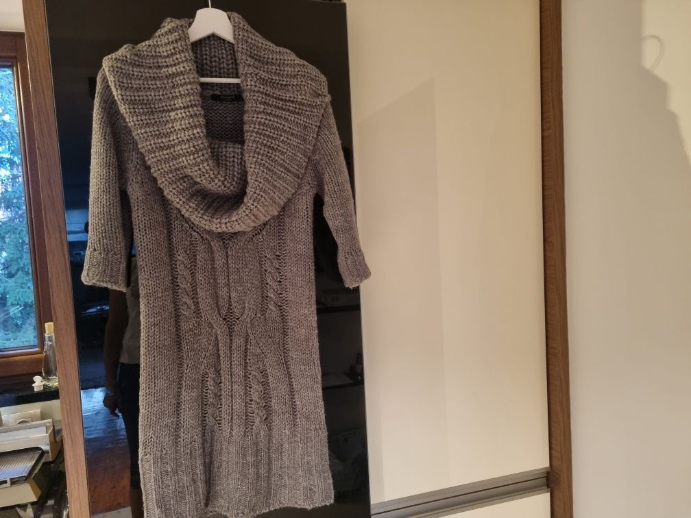 J NOWY Długi sweter 38 RESERVED sukienka dzianinowa sweterek blezer