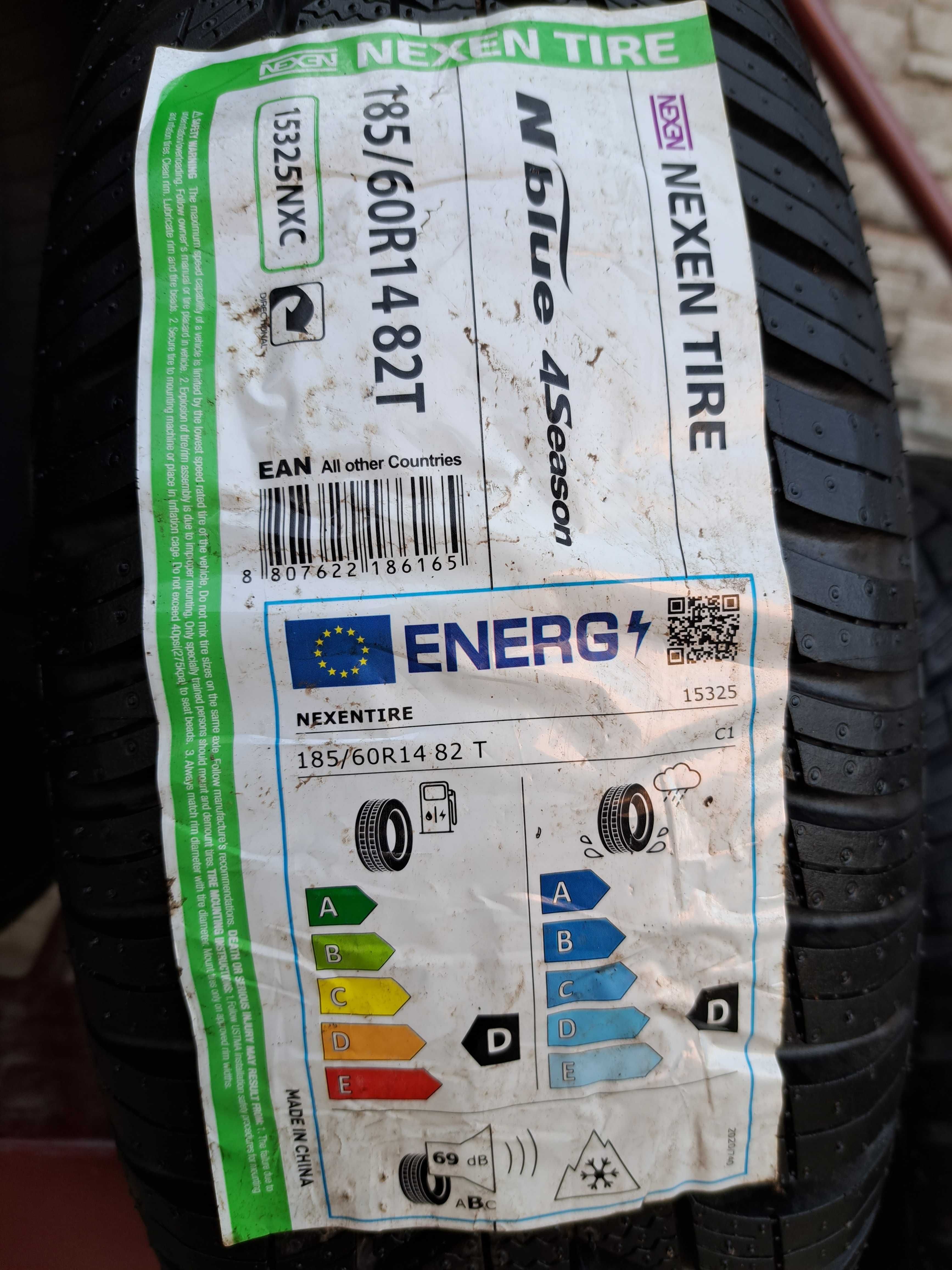 4 Opony NOWE wielosezonowe 185/60 R14 Nexen Montaż i wyważanie Gratis!