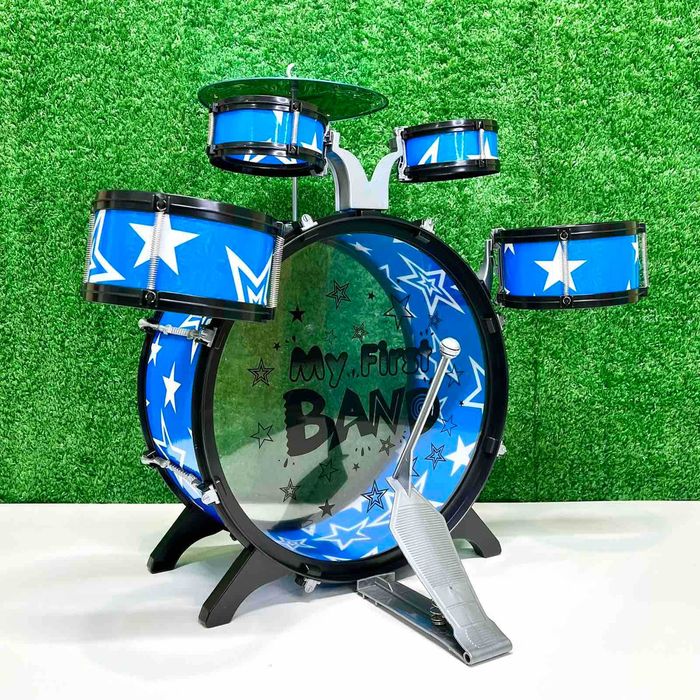 Барабанна установка 4 барабани з паличками стільчиком 2 кольори (1919)