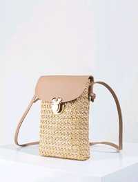 Bolsa crossbody  efeito de palha •nova|embalada•