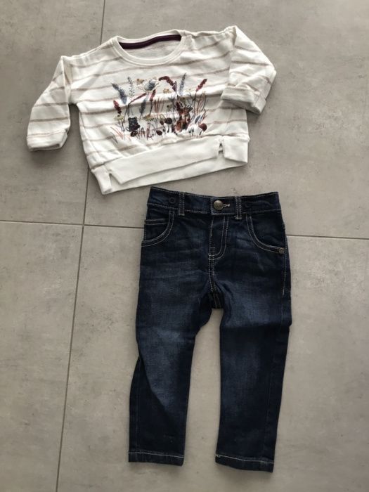 Zestaw bluza + jeansy F&F r. 6-9m